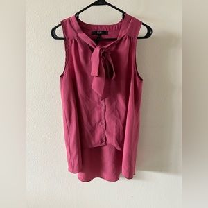 BCBG Bow Tie Blouse - Size Small - Pink